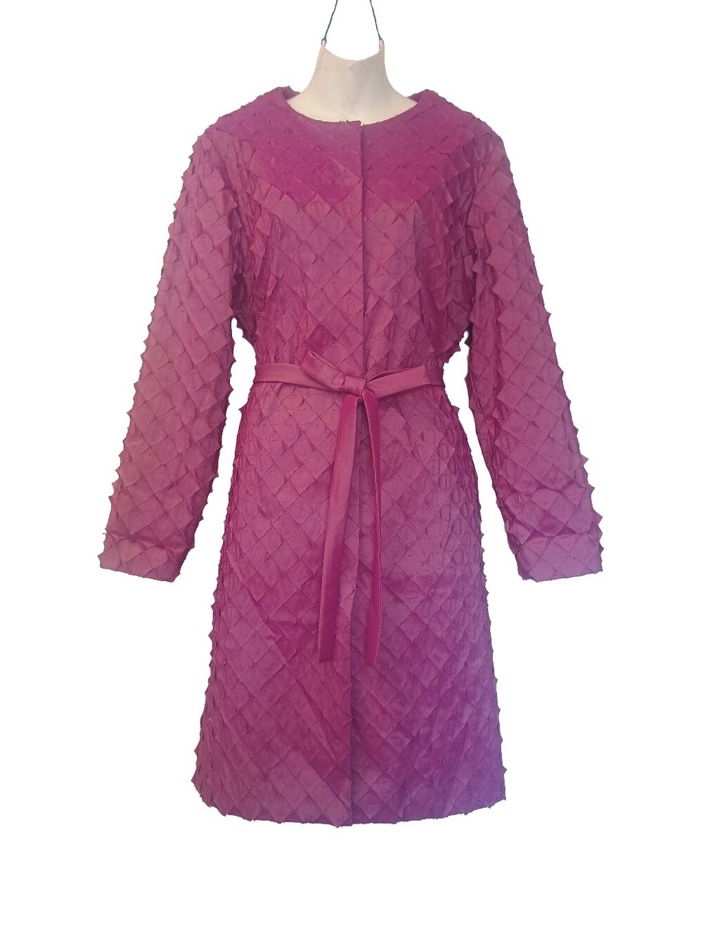 Samuel dong Taffeta Women's Jacket Belted Trench Coat Size: M